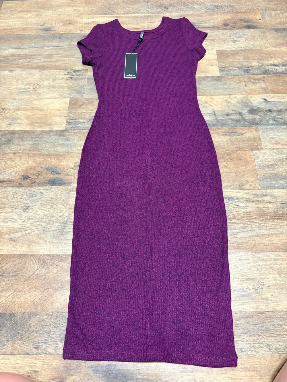 Cotton On Women’s Ribbed Knit Midi Maxi Dress Purple XS NWT Bodycon Stretch